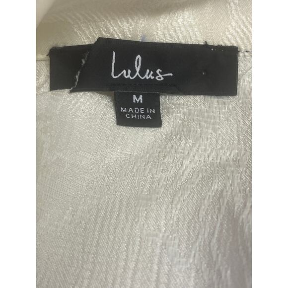 -LULUS M Confident Sophistication Ivory Jacquard Collared Blazer Romper B… - Picture 7 of 11